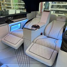 深圳工厂改装奔驰威霆V260全隔断吧台航空座椅沙发床个性化