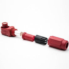 德索单芯大电流连接器弯式插头和插座6mm红色IP6560A带孔铜牌