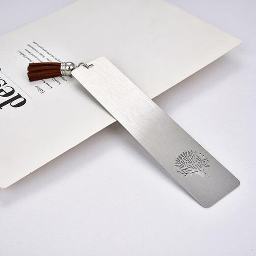 不锈钢拉丝书签长方形镂空书签图书礼品生产