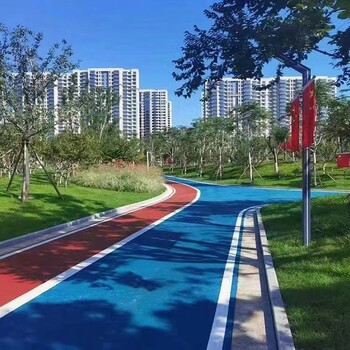 惠州自定义彩色透水地坪款式施工透水混凝土园林景观工程材料厂家