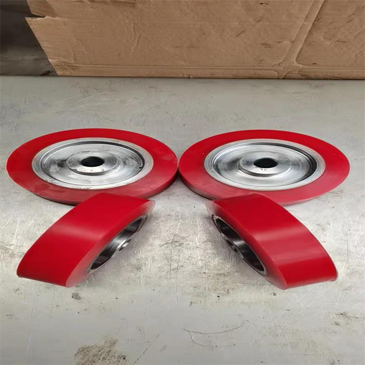 定制各种型号工业橡胶轮聚氨酯轮聚氨酯包胶铁芯轮优力胶滚轮