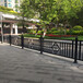 广州人行道黑色方管护栏厂家木棉花雕像图案护栏价格