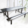 广州连体不锈钢餐桌稳固扎实安全性强长条形设计
