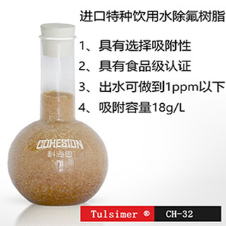 浙江地区饮用水除氟深度处理氟化物树脂工艺CH-32除氟树脂图片1