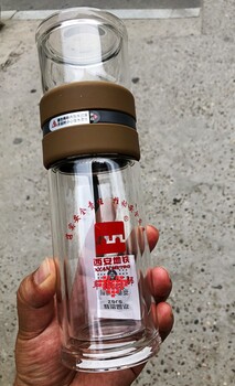 西安施密特茶水分离杯希诺茶水杯双层隔热杯批零