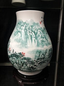 陕西陶瓷彩绘纪念盘桌摆西安手绘花瓶摆件落地/台摆均有货