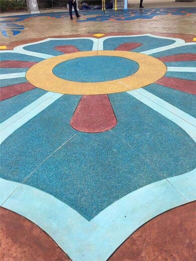 上海庭院天然鹅卵石彩色砾石地坪洗砂路面装饰