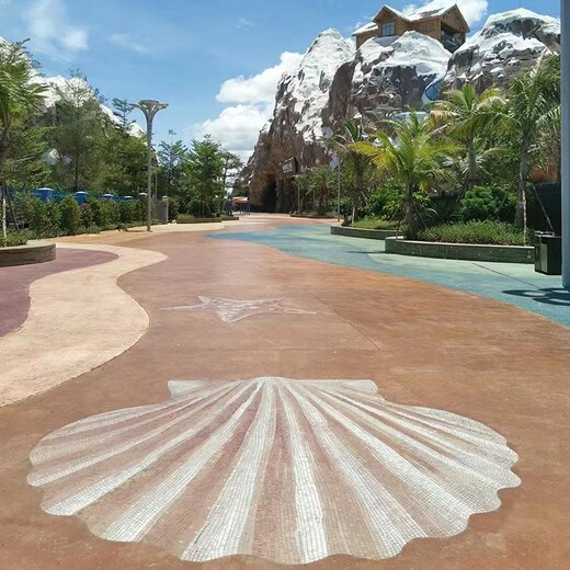 彩色透水砾石混凝土路面国家推广项目洗砂艺术路面装饰地坪