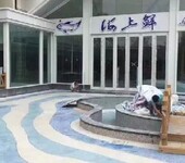 上海国际学校米黄色砾石聚合物地坪施工项目包工包料