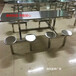 304飯堂不銹鋼餐桌椅東莞康勝廠家支持定制8人連體餐桌椅