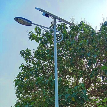 新鄉(xiāng)5米太陽(yáng)能路燈錐桿海螺臂50瓦道路LED太陽(yáng)能路燈