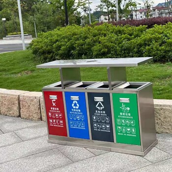 陕西渭南不锈钢垃圾桶分类垃圾箱圆形桶厂家定制
