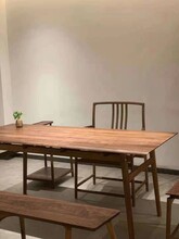 新中式北美黑胡桃木制家具茶桌椅组合博古架搭配