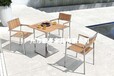 定制雅亭YT-3318不锈钢柚木椅套件户外餐桌椅