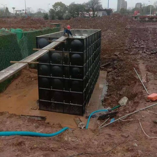 松原地埋泵站水箱、定制高位不锈钢消防水箱