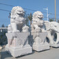 银行门口石雕狮子汉白玉北京狮石雕泉臻雕刻厂家