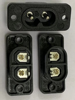 ST-A03-002BS八字形两芯立式焊线电源插座