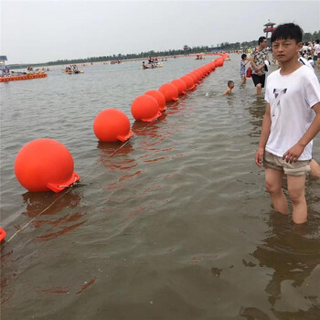 景区海边警示带浮球50公分滚塑锚浮球天蔚