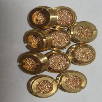 销售嵌入式一字槽铜消声器埋入式铜接头消音器铜粉末烧结过滤器
