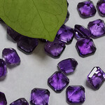 小八角巴西天然紫晶裸石阿斯切紫水晶戒面镶嵌配石直供厂家