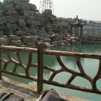 金堂白果鎮(zhèn)仁馬景觀河堤護欄，鑄造石欄桿，仿木欄桿，仿石欄桿