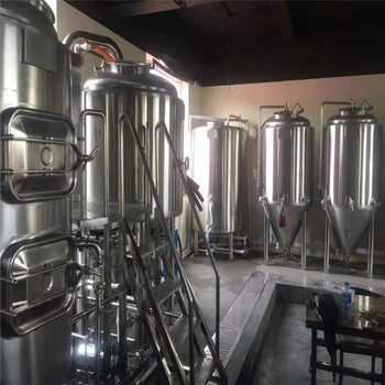 酿啤酒的机器一天产量600升的啤酒设备多少钱一套饭店啤酒设备