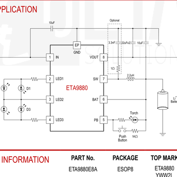 钰泰ETA9880，25V输入升压转换，替代ETA9870/英集芯IP5306/5407
