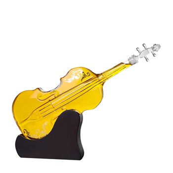 河间华企生产小提琴酒瓶工艺酒瓶高硼硅玻璃酒瓶1000ml