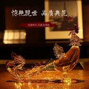 河間華企吹制玻璃酒瓶鳳凰造型酒瓶高硼硅玻璃藝術(shù)泡酒瓶