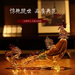 河北河间华企生产异形凤凰造型玻璃工艺品创意透明泡酒瓶1000ml