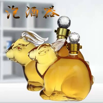 河间华企十二生肖兔子造型创意密封透明泡酒瓶1000ml
