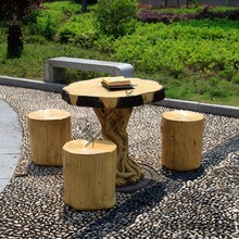 桂林沃德园林水泥仿木桌椅小品