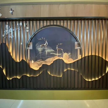 新款玫瑰金不銹鋼隔斷山巒造型不銹鋼景墻看品質(zhì)