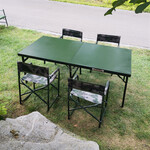 钢制野战会议桌野营休闲野餐桌凳可折叠会议桌