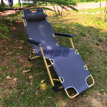 兵耀DJ-T060灰色躺椅床（鐵管178CM）折疊躺椅休閑椅