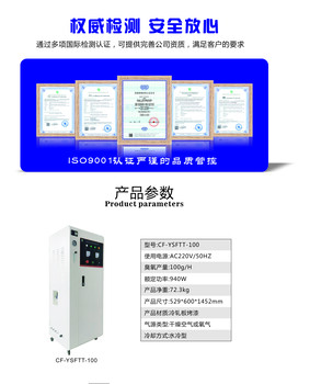 四川臭氧发生器厂家供应100G臭氧杀菌消毒水处理设备
