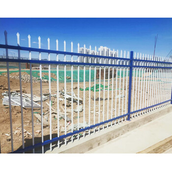 太原锌钢护栏蓝白锌钢栏杆三横梁护栏围栏生产厂家