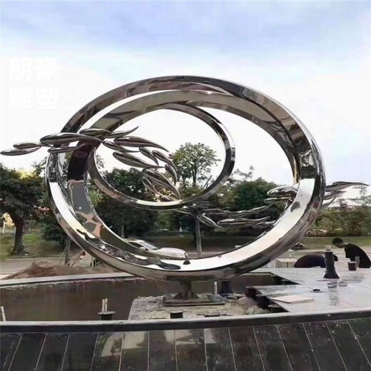 固體圓環(huán)雕塑廠家地標擺件古代圓環(huán)雕塑