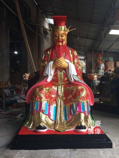 玻璃钢四海龙王神像城市佛像雕塑-喷漆龙王效果