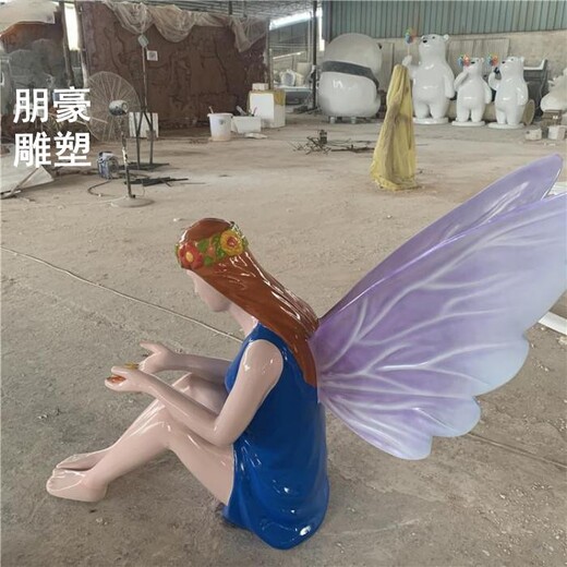 学校蝴蝶女神雕塑生产-翅膀女神雕塑-锻钢雕塑女神蝴蝶
