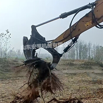 宏苹销售挖掘机挖树根机退林还耕液压挖树根机抱夹式挖树根