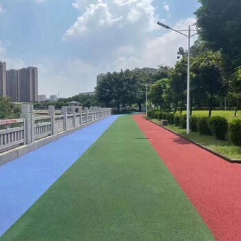 南京道路划线目赏彩色路面施工