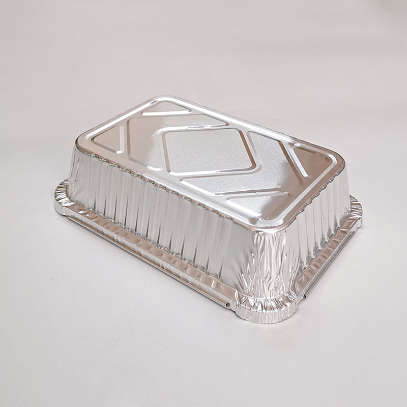 小号长方形浅边铝箔盒糕点美食容器烧烤调料盒烘焙模具
