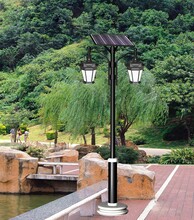 中式太阳能庭院灯园林特色灯柱小区路灯3米户外广场灯方形景观灯