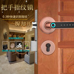YJA-7601室内门球形指纹锁室内门密码锁智能执手锁木门指纹锁