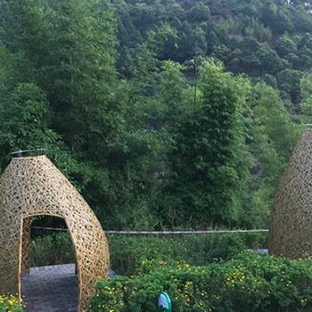 四川特色竹建筑项目之菊花展七座竹艺雕塑案例分享