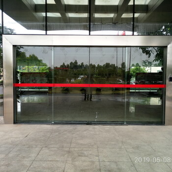 江门城区安装玻璃门安装办公室玻璃感应门江海区工程部