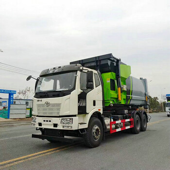 勾臂式垃圾車(chē)多少錢(qián)后雙橋勾臂式垃圾車(chē)