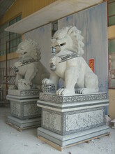 惠安海亨石业石雕动物石狮子雕塑公司家用石狮子寺庙门口摆件