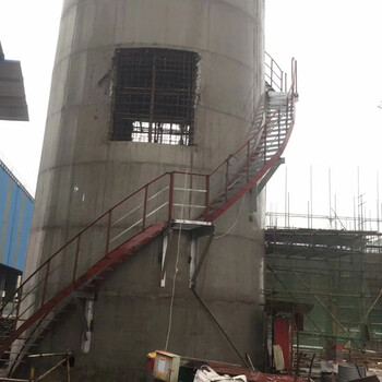 内蒙古混凝土烟囱安装螺旋梯/烟囱更换爬梯平台施工单位